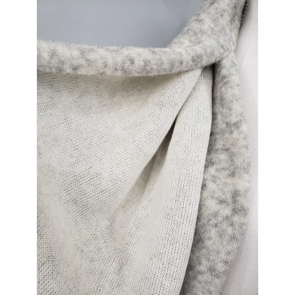 NEW Club Monaco Thisbe Foulards WOOL SCARF colorblock‎ dusty gray green neutral
